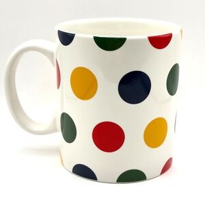 Hudson's Bay Polka Dot Coffee Mug Multi-Color Primary Dots Ceramic Cup HBC